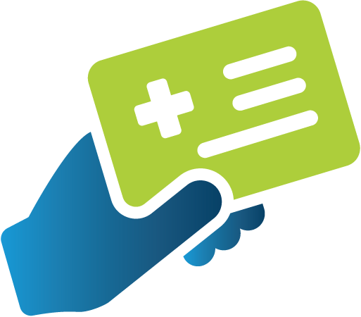 Financial-Assistance hand holding health card icon
